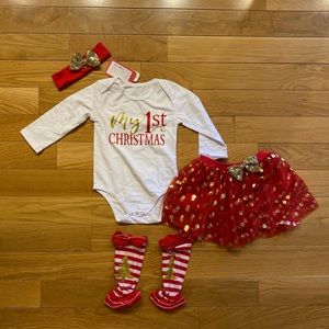 My 1st Christmas 4 pc onesie set
